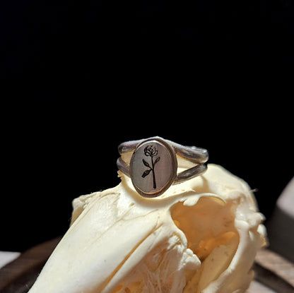 Black Rosen Signet ring
